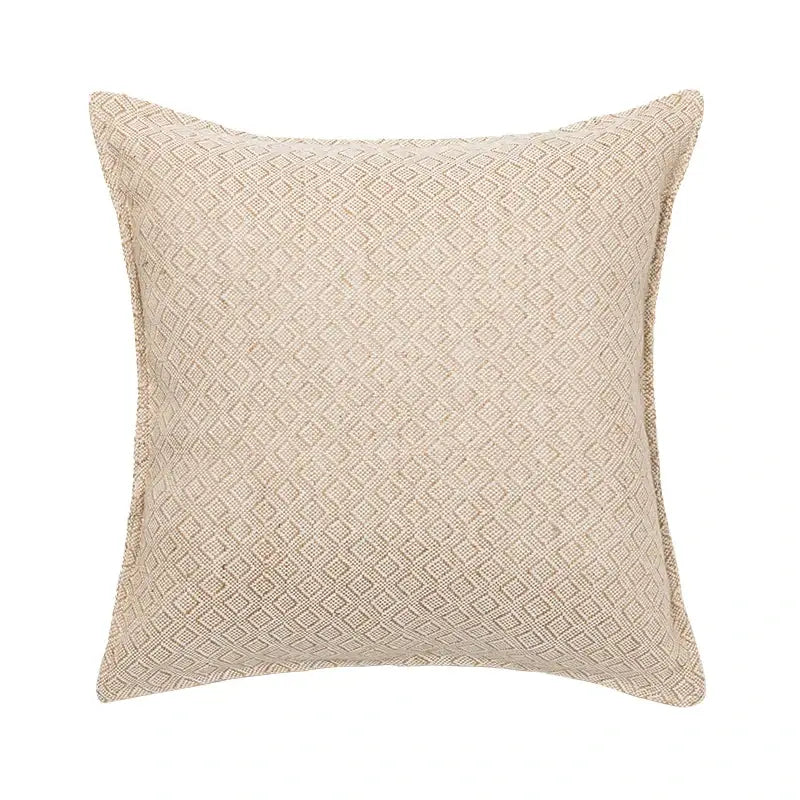 Cream Linen Embroidered Cushion