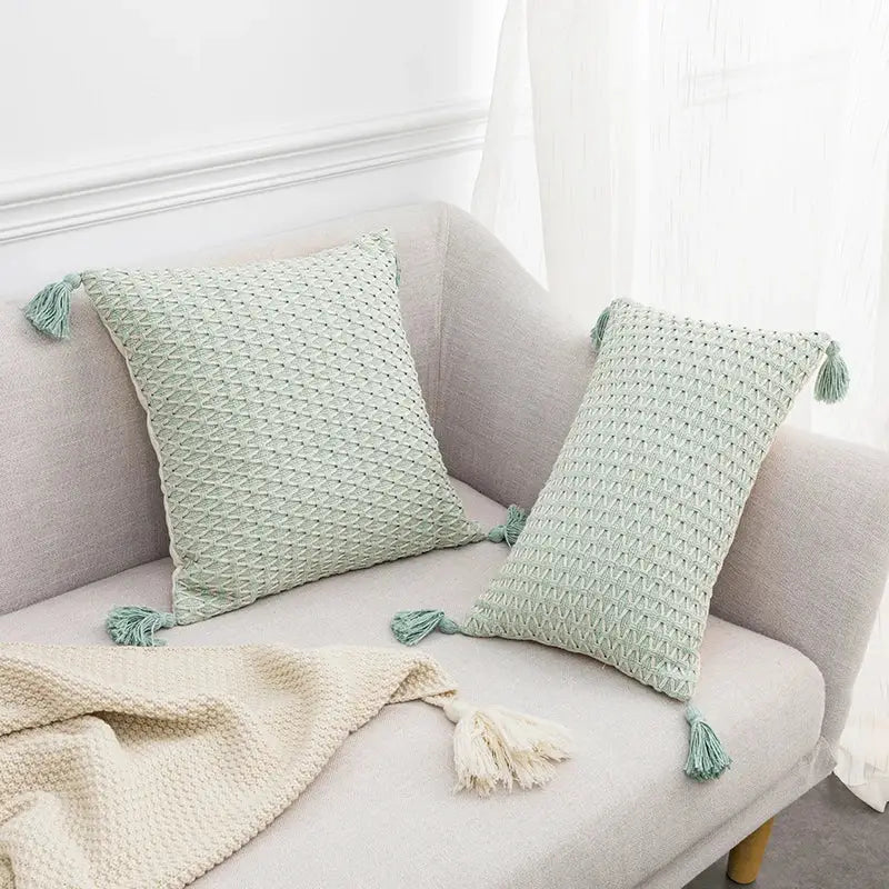 Cream Linen Embroidered Cushion