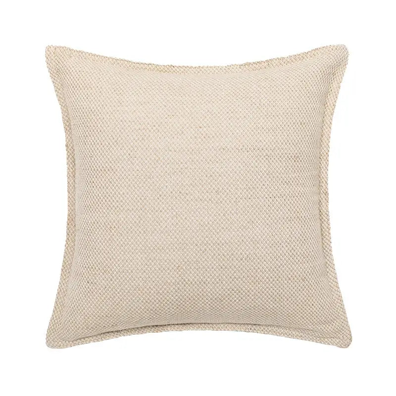 Cream Linen Embroidered Cushion