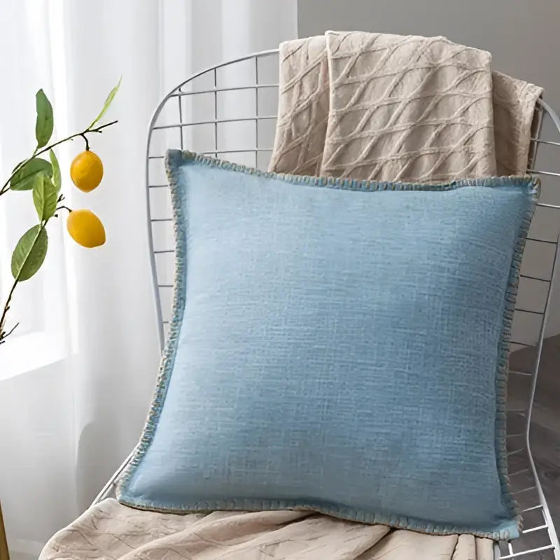 Neutral Linen Fringe Pillow