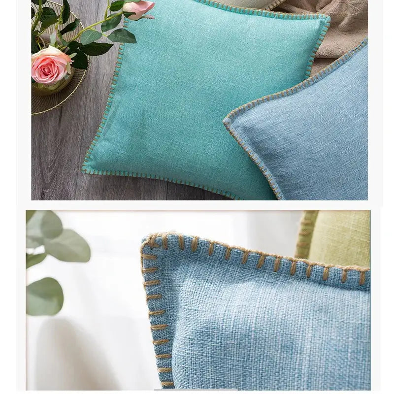 Neutral Linen Fringe Pillow
