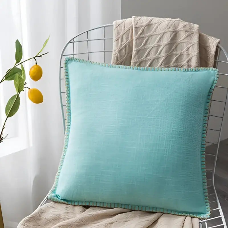 Neutral Linen Fringe Pillow
