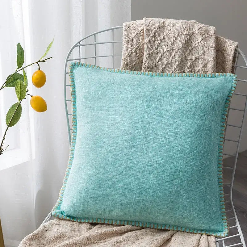Neutral Linen Fringe Pillow