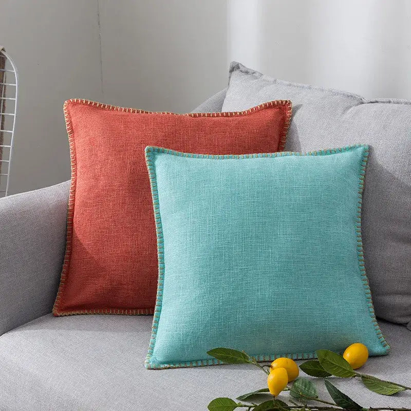 Neutral Linen Fringe Pillow