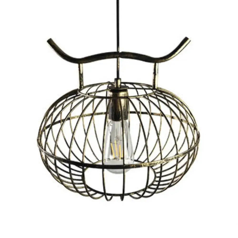 Rust Brass Lantern Pendant