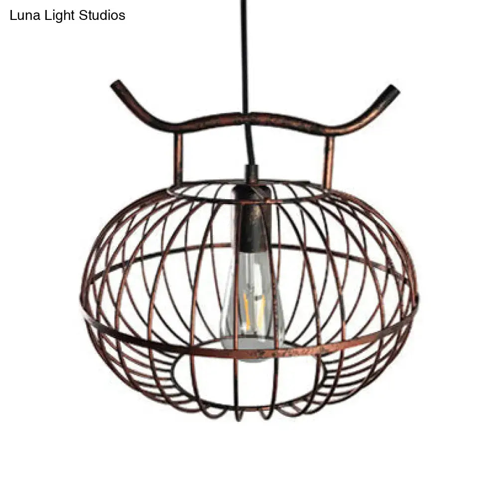 Rust Brass Lantern Pendant