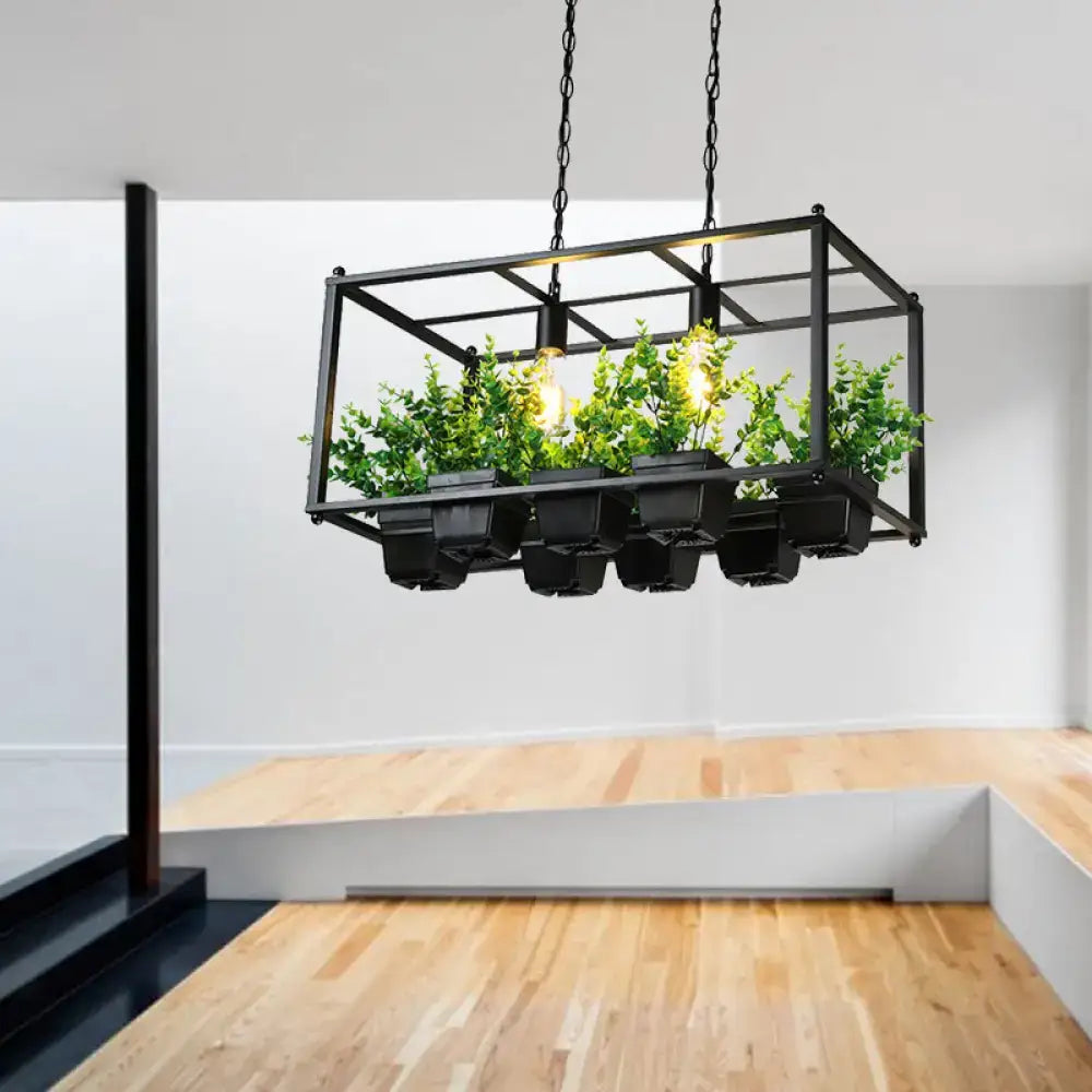 Black Cage Planter Pendant