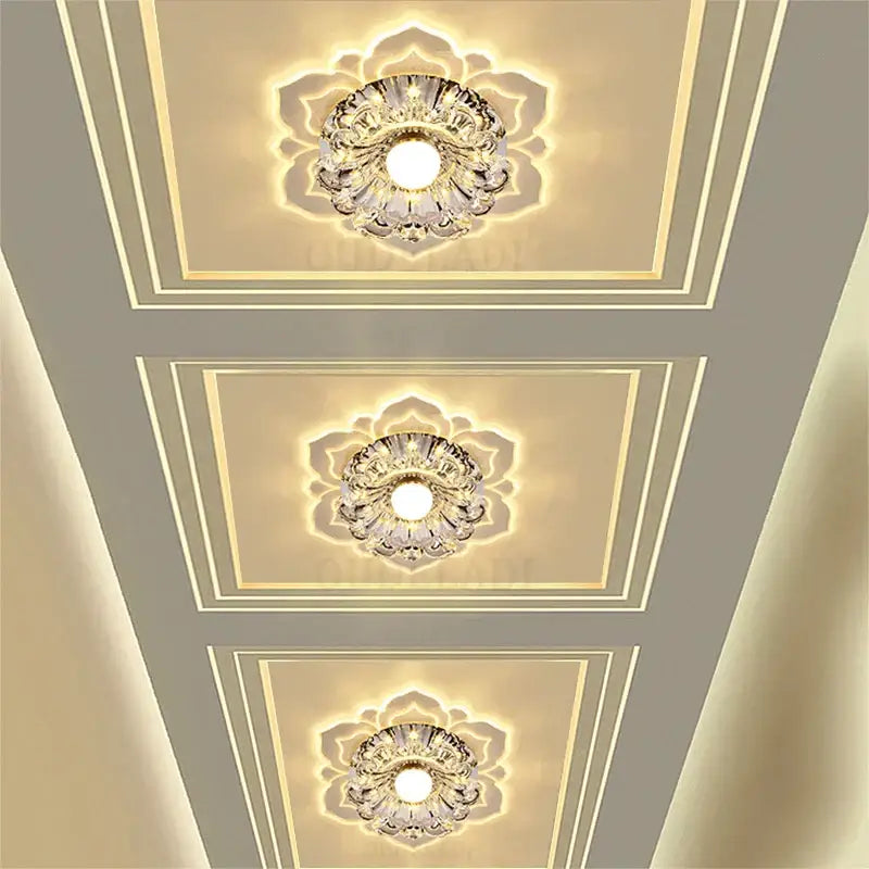Crystal Flower Ceiling Light
