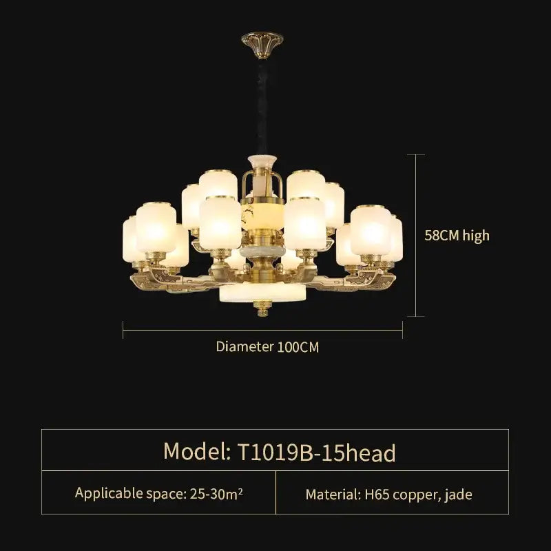 Gold Jade Chandelier Light