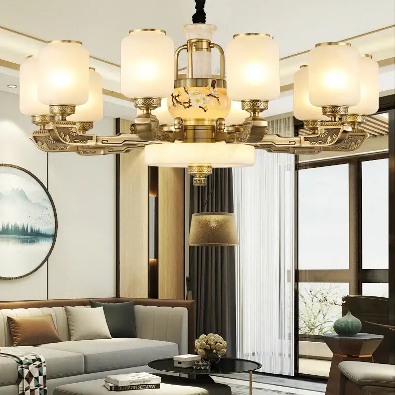 Gold Jade Chandelier Light