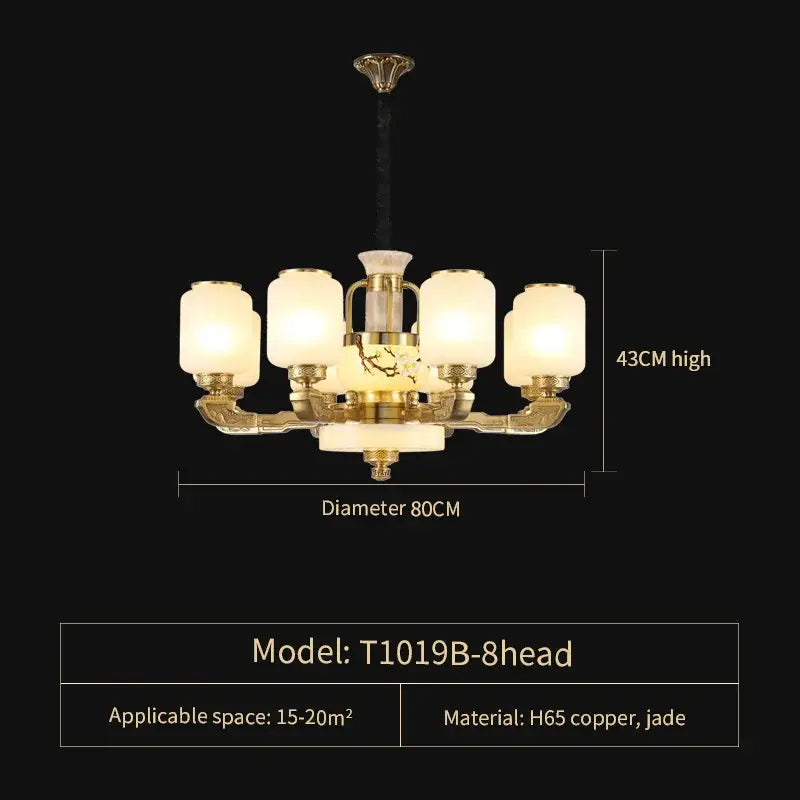 Gold Jade Chandelier Light