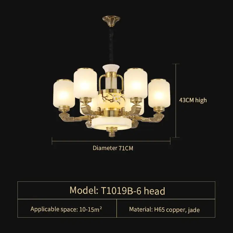 Gold Jade Chandelier Light
