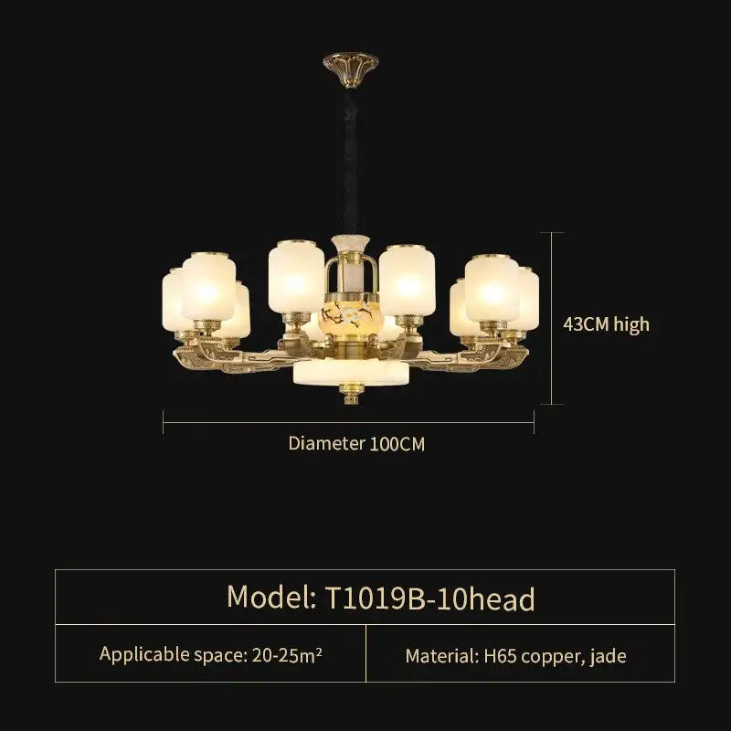 Gold Jade Chandelier Light