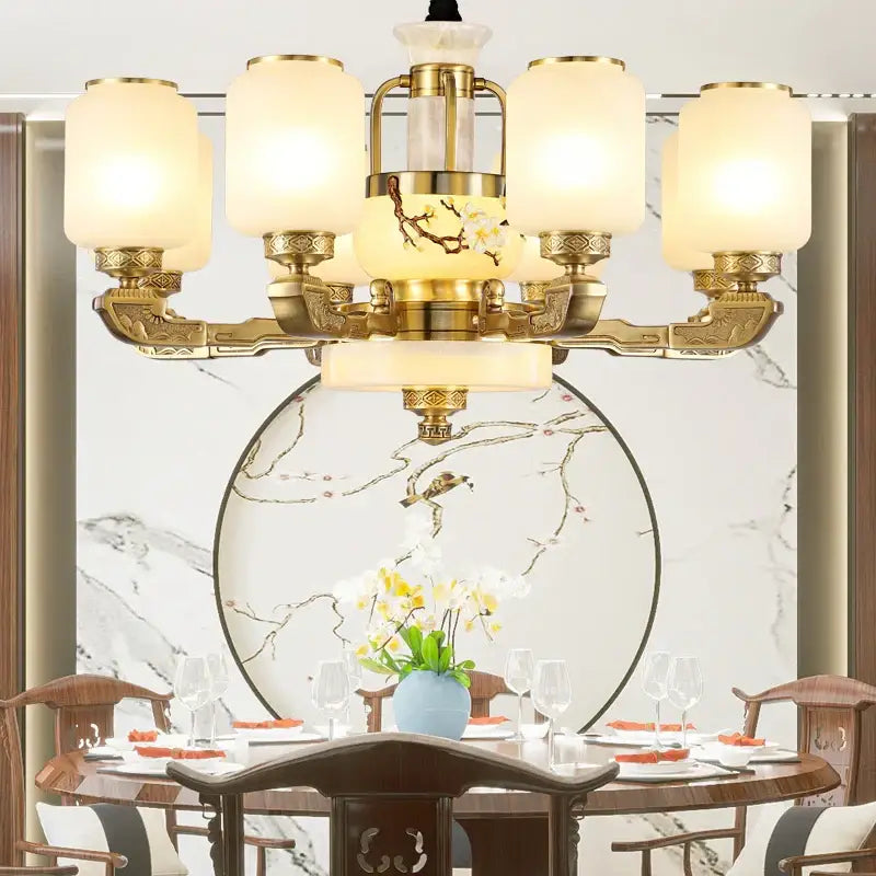 Gold Jade Chandelier Light