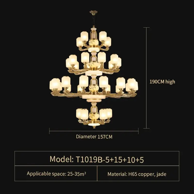 Gold Jade Chandelier Light