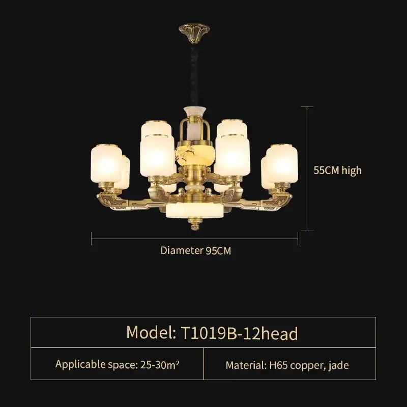 Gold Jade Chandelier Light