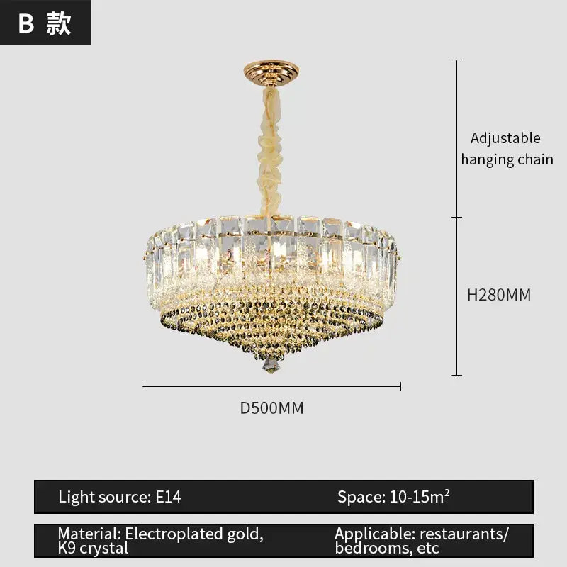 Gold Duplex Crystal Chandelier