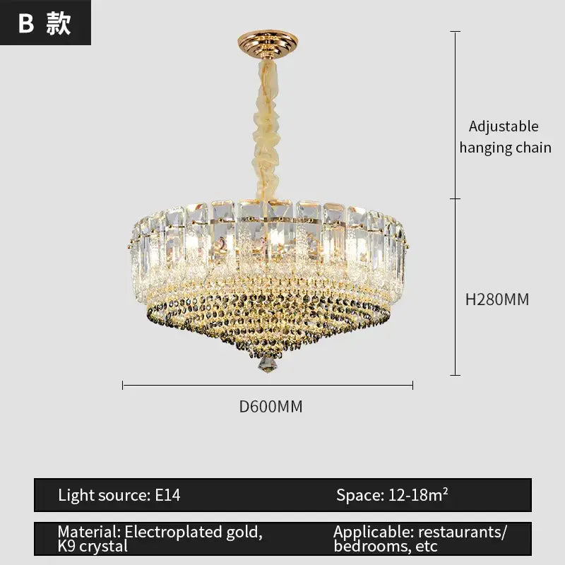 Gold Duplex Crystal Chandelier