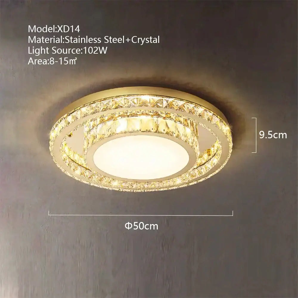 Gold LED Ceiling Chandelier Rectangular Design