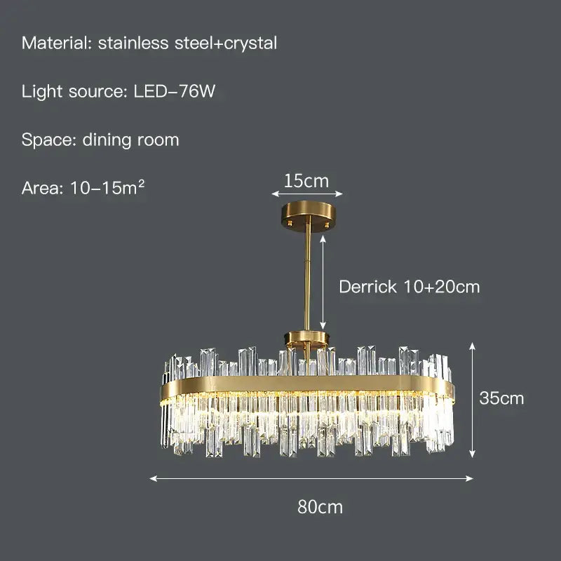 Gold Round 100cm Nordic Ceiling Chandelier