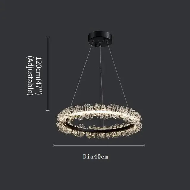 Crystal Gold Ring 100cm Chandelier