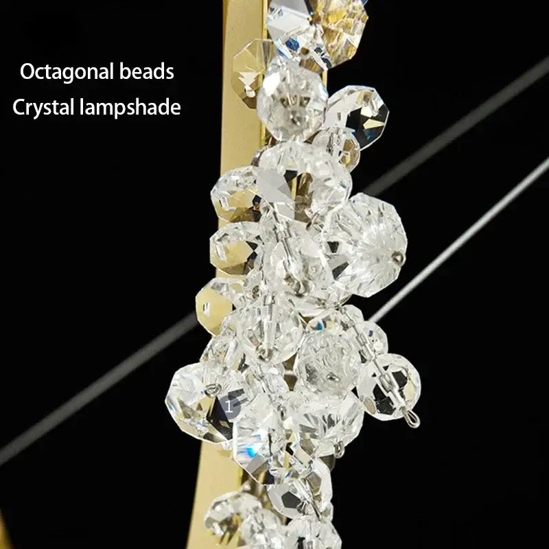 Crystal Gold Ring 100cm Chandelier