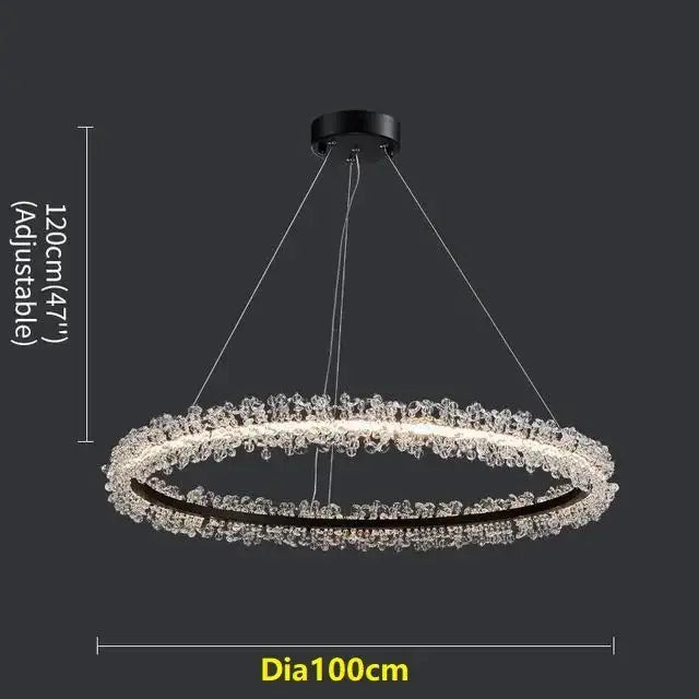 Crystal Gold Ring 100cm Chandelier
