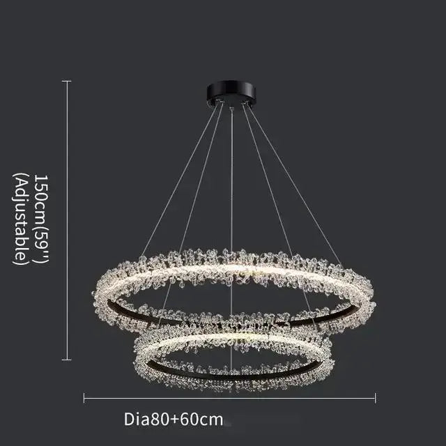 Crystal Gold Ring 100cm Chandelier