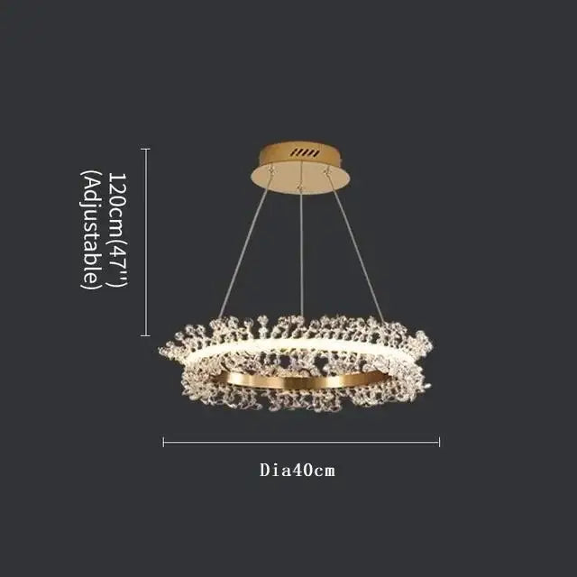 Crystal Gold Ring 100cm Chandelier