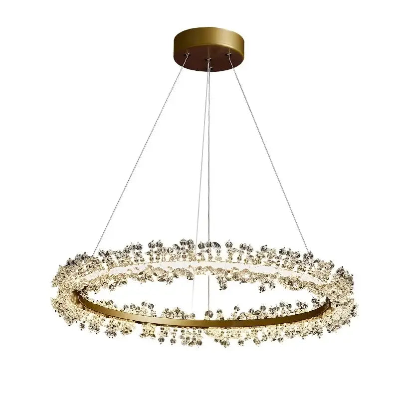 Crystal Gold Ring 100cm Chandelier