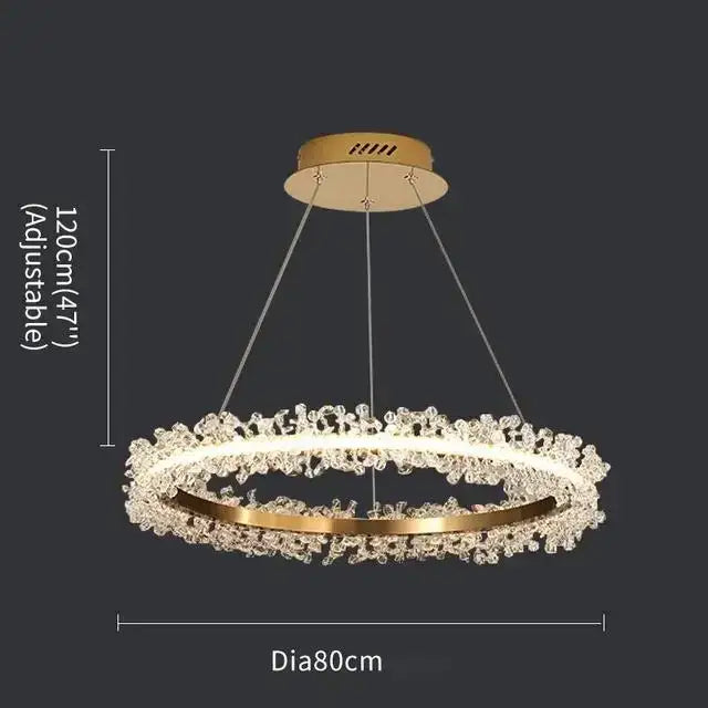 Crystal Gold Ring 100cm Chandelier