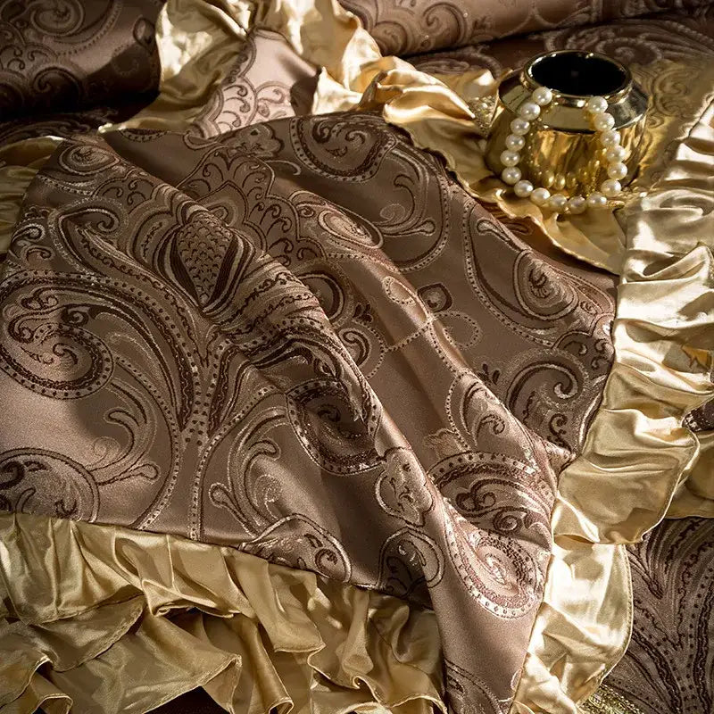 Gold Burgundy Cotton Set