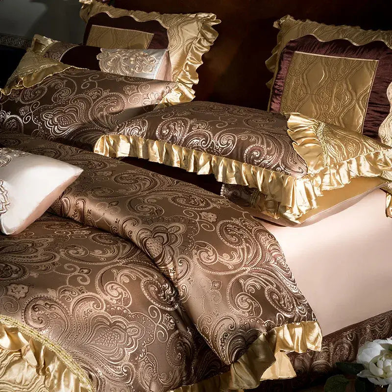 Gold Burgundy Cotton Set