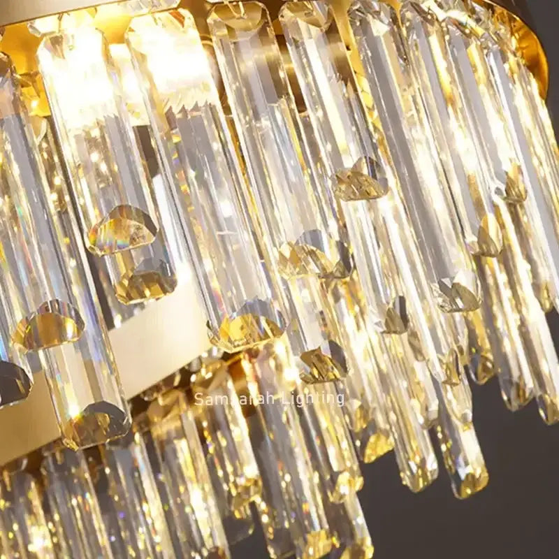 Gold Crystal LED Chandelier Oval 150cm