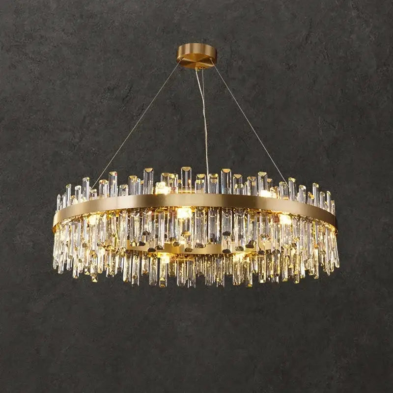Gold Crystal LED Chandelier Oval 150cm