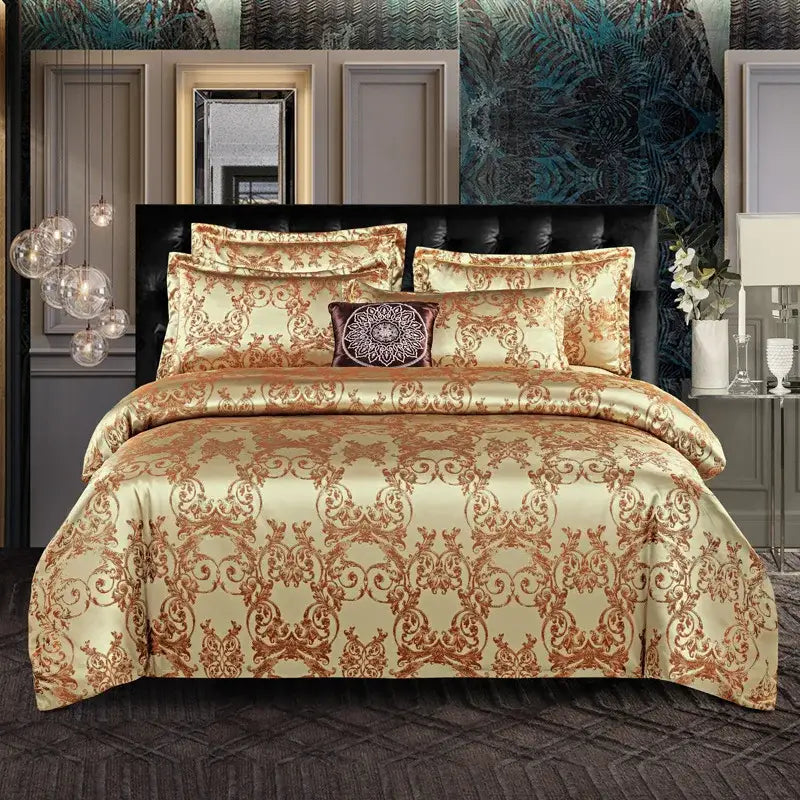Teal Jacquard Satin Set