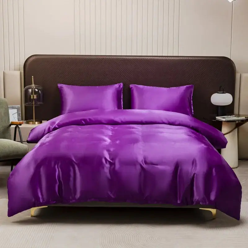 Peach Satin Duvet Set