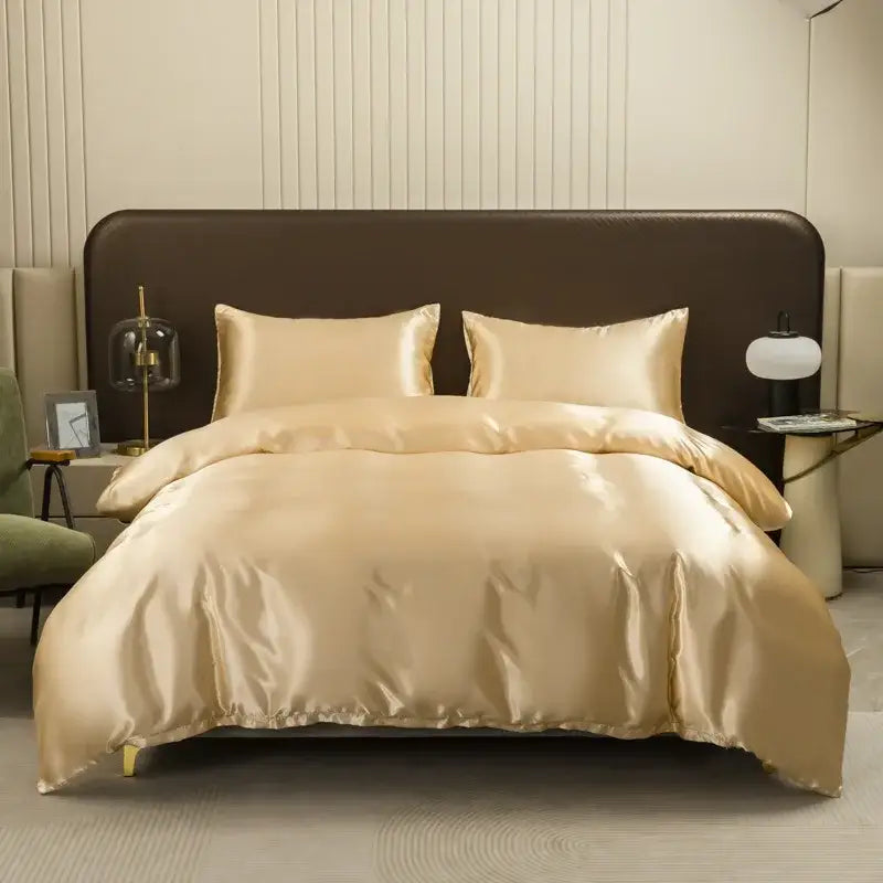 Peach Satin Duvet Set