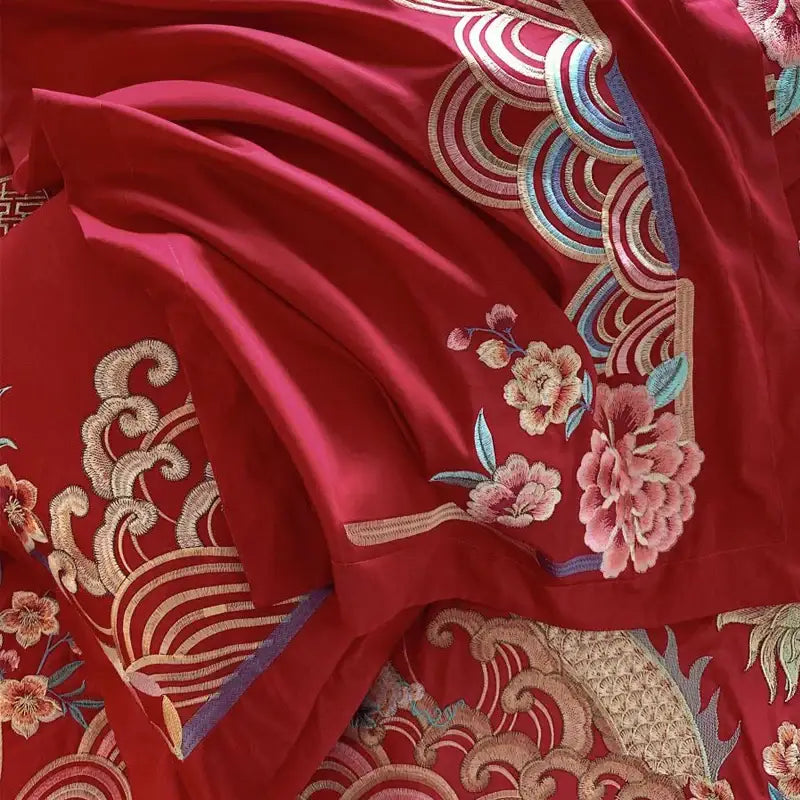 Red Gold Phoenix Bedding