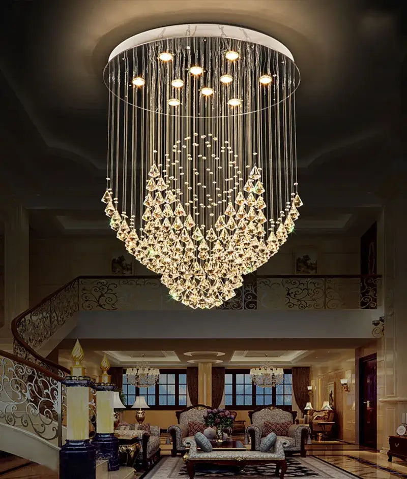 White Crystal Dia80cm Modern Living Chandelier