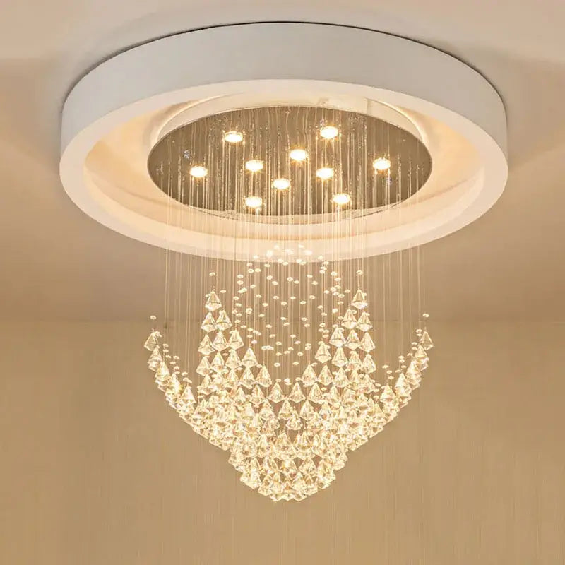 White Crystal Dia80cm Modern Living Chandelier