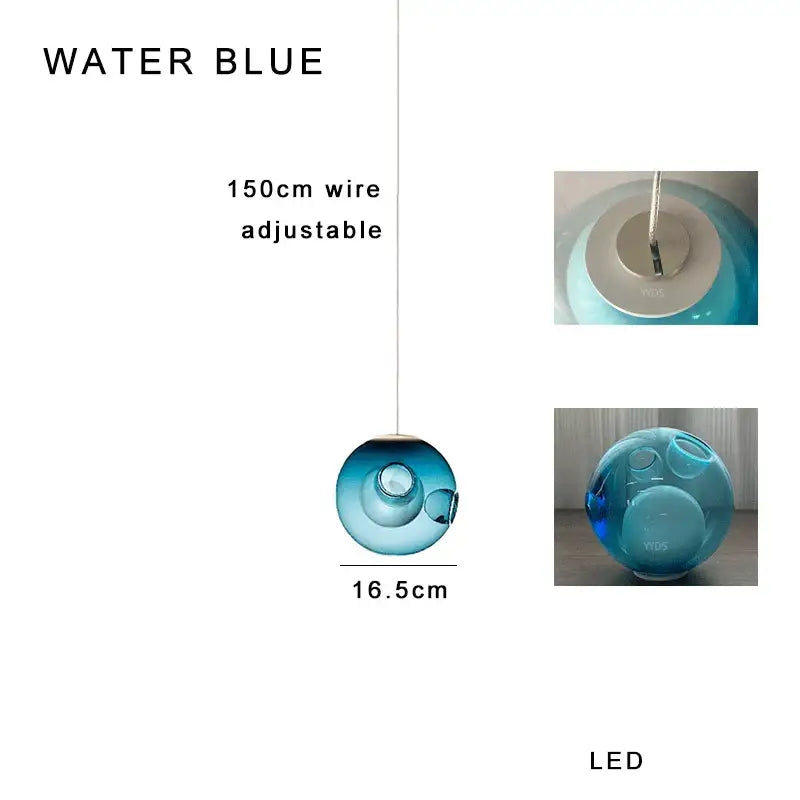 Amber Glass Sphere Dimmable Pendant Light