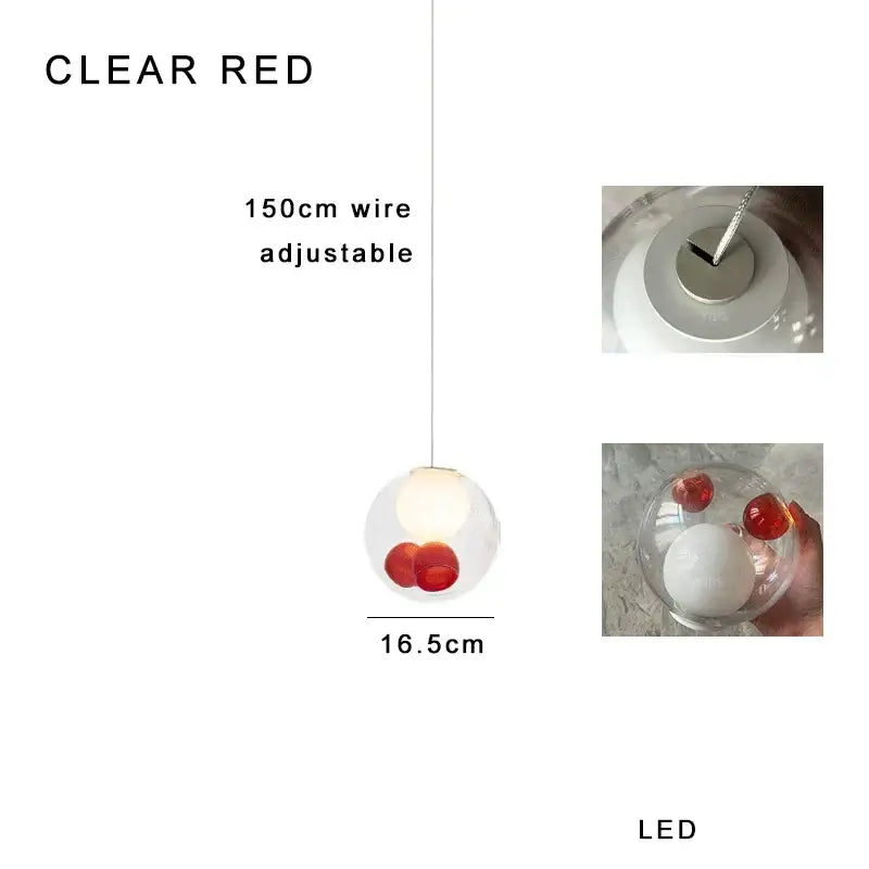 Amber Glass Sphere Dimmable Pendant Light