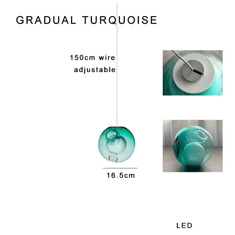 Amber Glass Sphere Dimmable Pendant Light