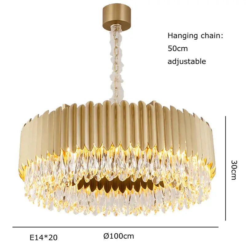 Black Crystal Pendant Chandelier Nordic Design