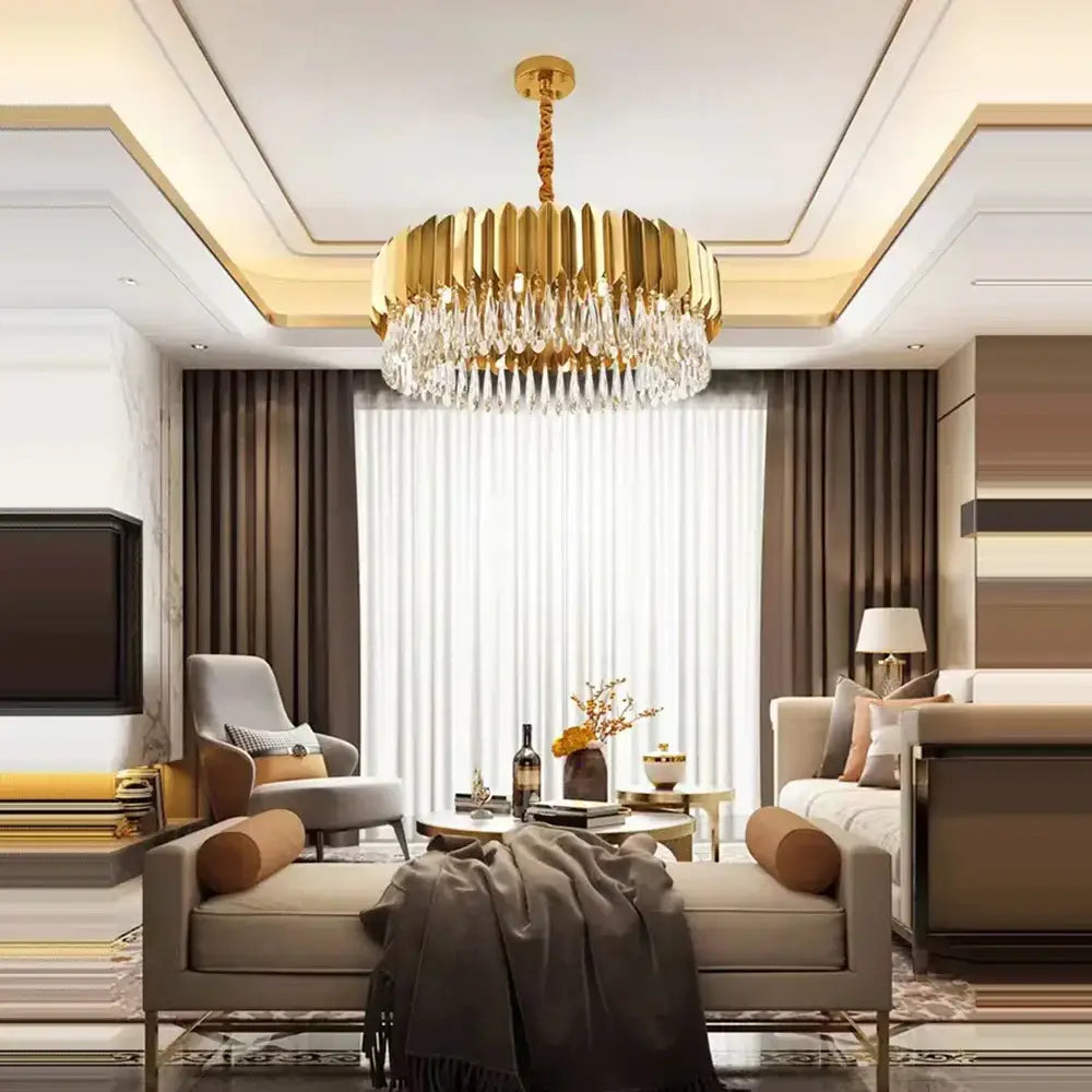 Black Crystal Pendant Chandelier Nordic Design
