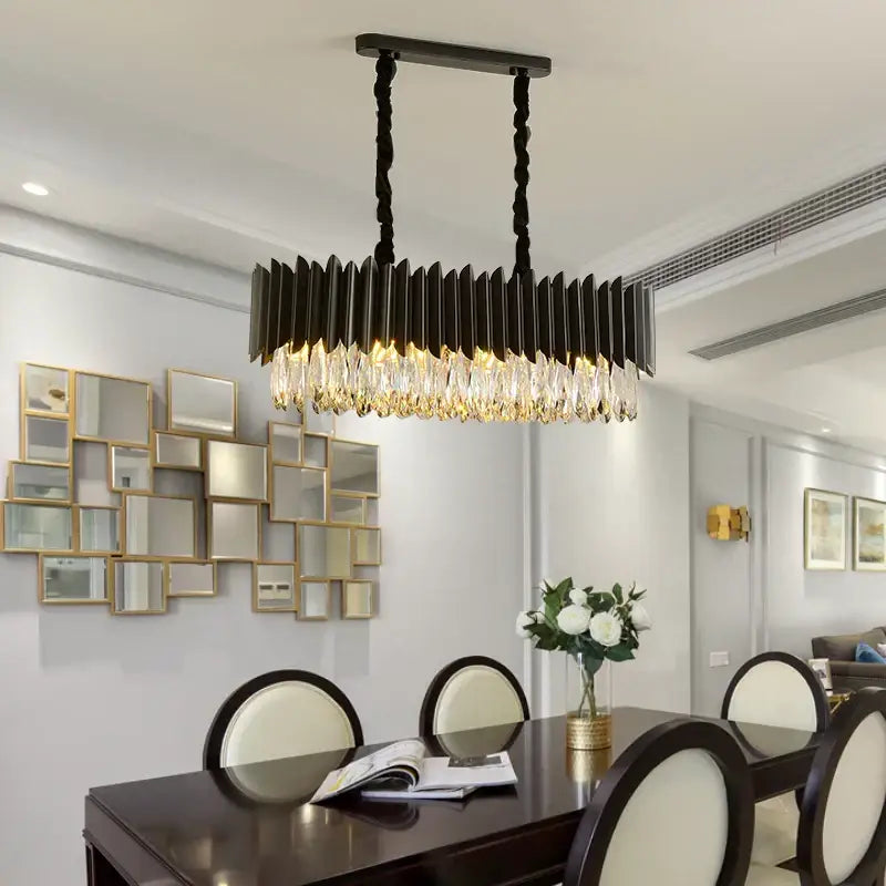 Black Crystal Pendant Chandelier Nordic Design