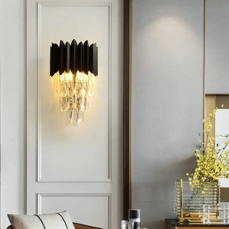Black Crystal Pendant Chandelier Nordic Design