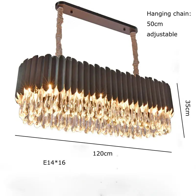 Black Crystal Pendant Chandelier Nordic Design
