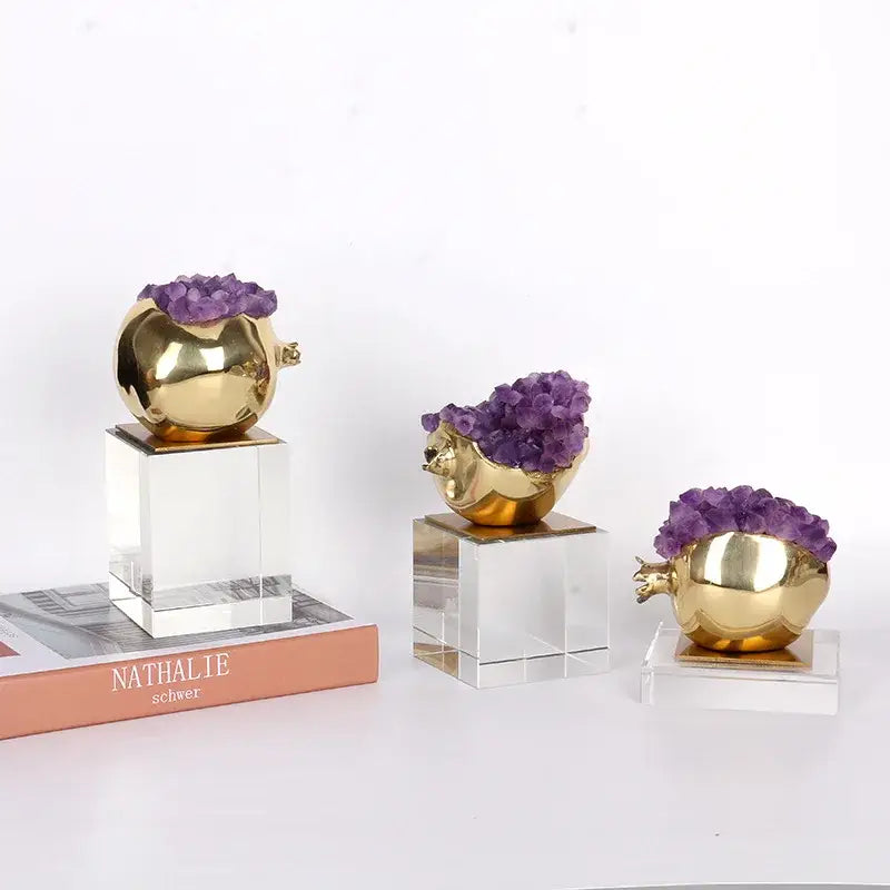 Purple Crystal Brass Ornament